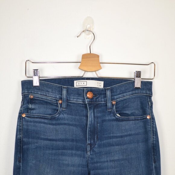 AYR The Chiller Skinny Ankle Stretch High Rise Womens 27/28 Blue 5 Pocket Jeans - Picture 2 of 9